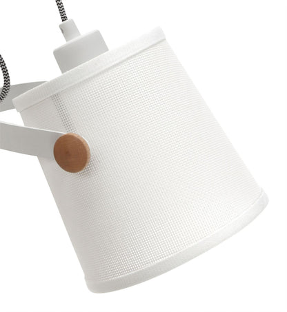 Mantra M4924 Nordica Wall Light with White Shade 1 Light E27, Matt White/Beech with Ivory White Shade