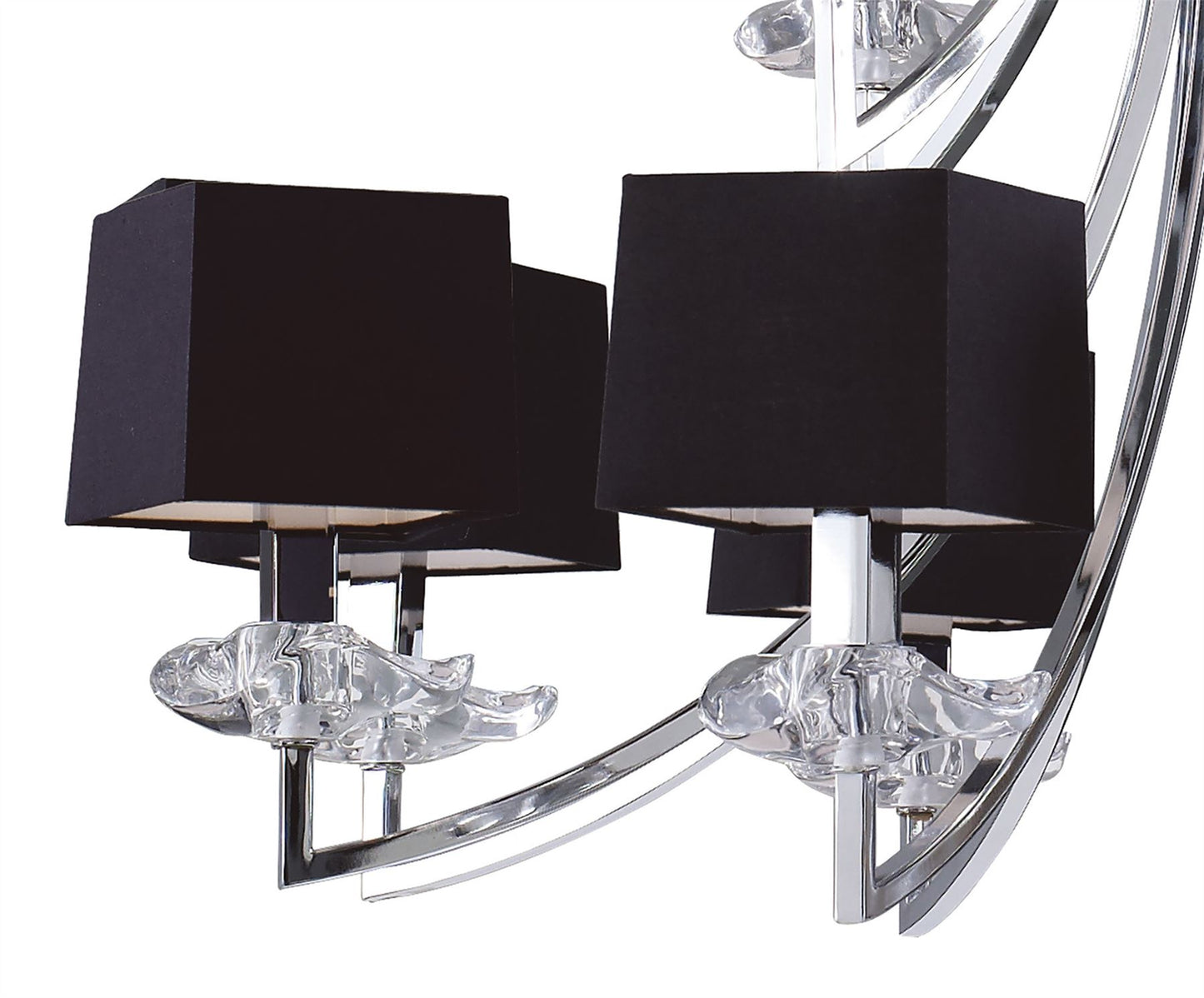 Mantra M0792 Akira Pendant 2 Tier 12 Light E14, Polished Chrome with Black Shades