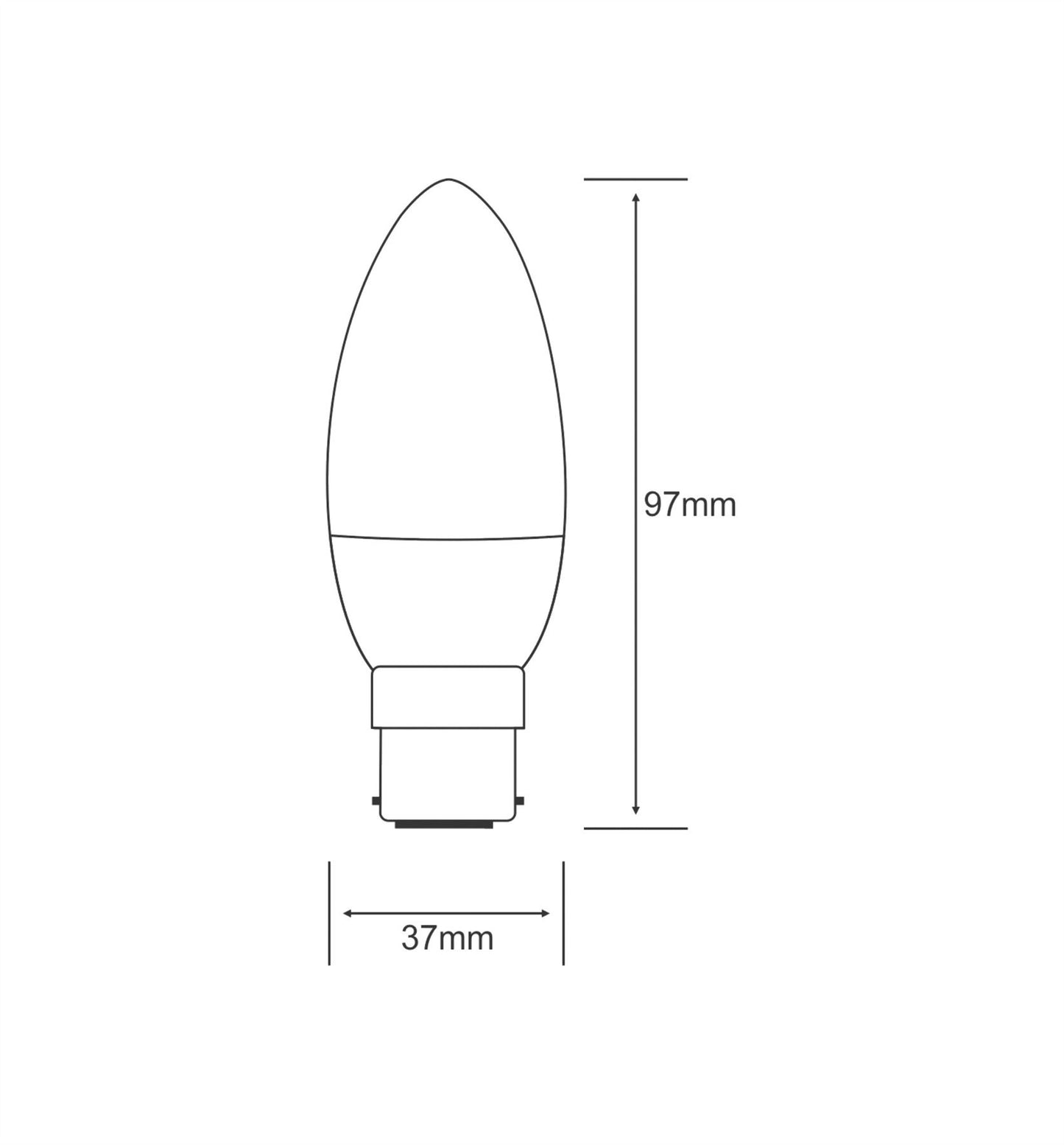 Luxram Extra Mini Sup Candle Extra Mini Supreme Candle B22 7W 2700K Compact Fluorescent Compact