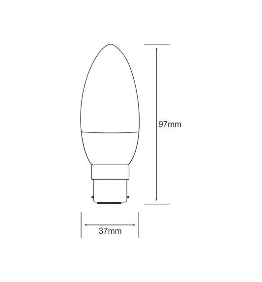 Luxram Extra Mini Sup Candle Extra Mini Supreme Candle B22 7W 2700K Compact Fluorescent Compact