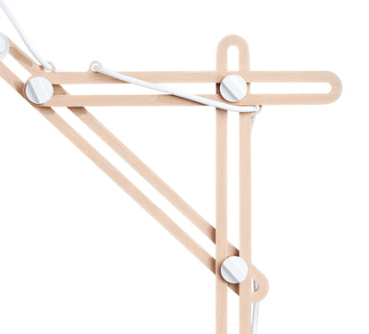 Mantra M3615 Looker Table Lamp 1 Light E27, Matt White/Beech