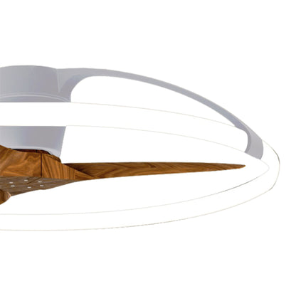 Nepal 105cm 75W LED Dimmable Light With Built-In 35W DC Reversible Fan, Silver/Wood Finish c/w Remote, APP & Alexa/Google Voice Control, 7200lm