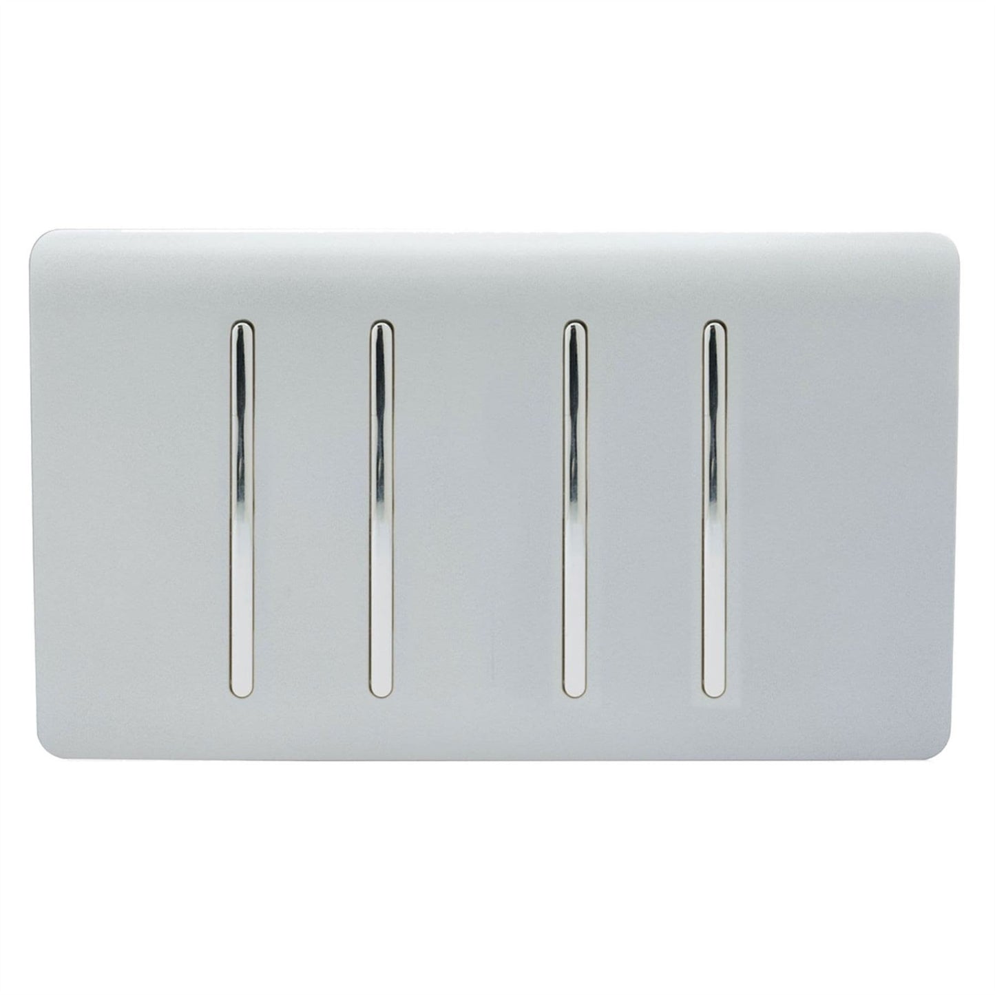 Trendi  4 Gang 2 Way Rocker Double Plate Light Switch in Silver - ART-SS44SI