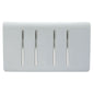 Trendi  4 Gang 2 Way Rocker Double Plate Light Switch in Silver - ART-SS44SI