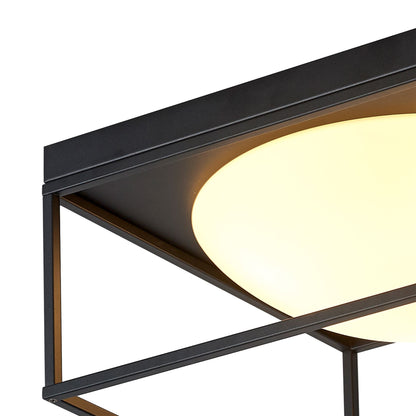 Mantra Desigual Semi Flush, 3 Light E27, Matt Black