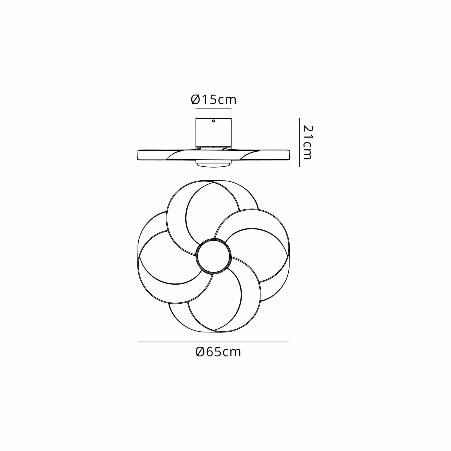 Rose 65cm 24W LED Dimmable Ceiling Light With Built-In 22W DC Reversible Fan, Remote Control 2700-5000K, 2000lm, Black