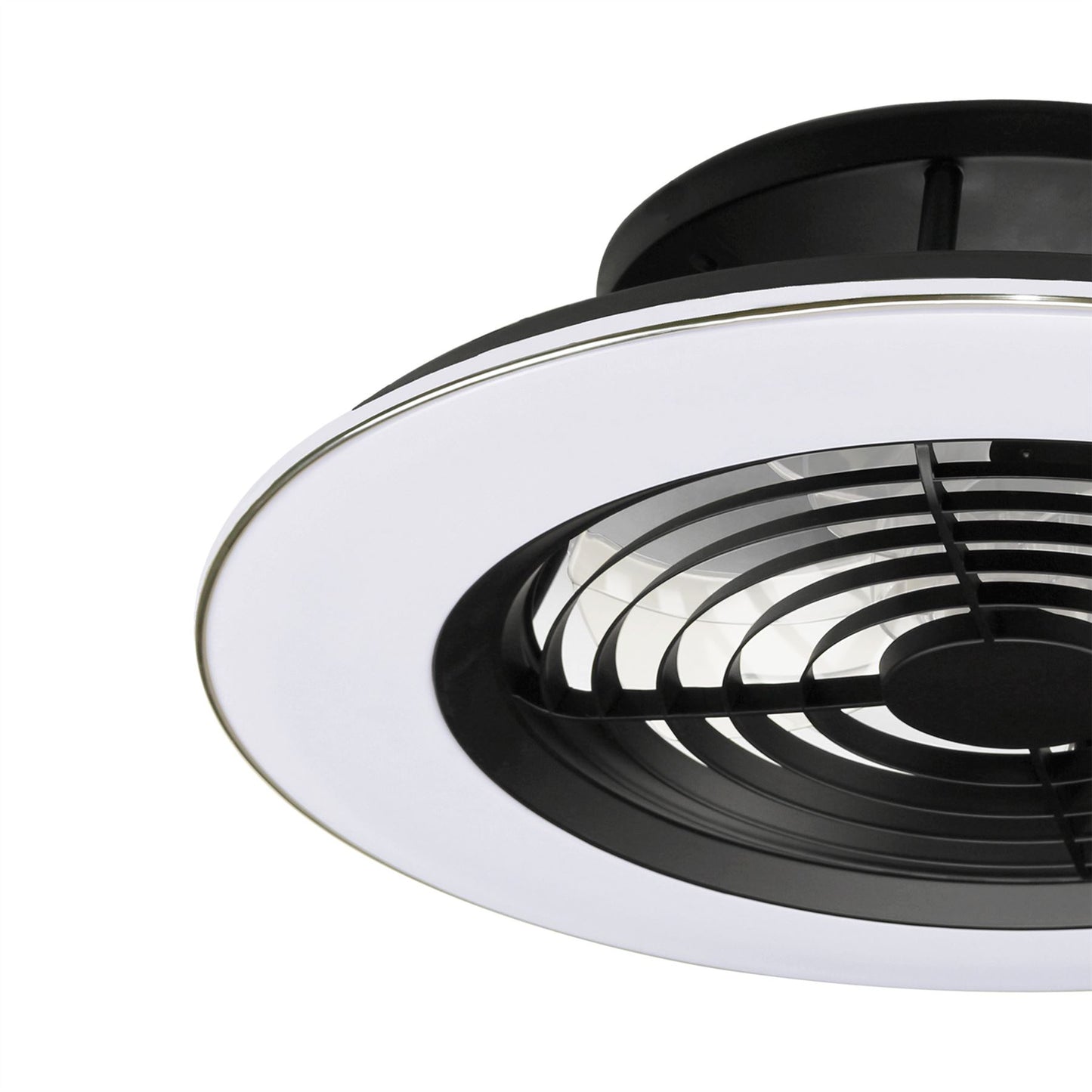 Alisio 63cm 70W LED Dimmable Ceiling Light With Built-In 35W DC Reversible Fan, BlackWhite Finish c/w Remote Control and APP Control, 4900lm