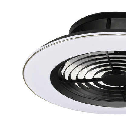 Alisio 63cm 70W LED Dimmable Ceiling Light With Built-In 35W DC Reversible Fan, BlackWhite Finish c/w Remote Control and APP Control, 4900lm