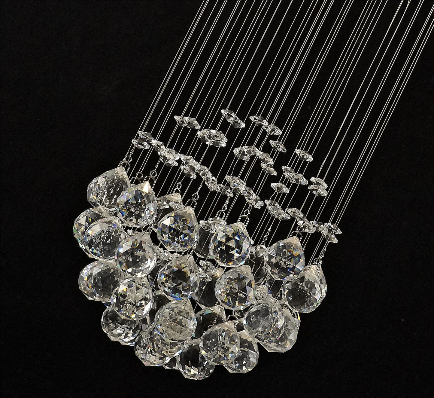 Diyas Colorado 25cm  Cluster 1 Light GU10 Polished Chrome/Crystal Ceiling Pendant Light Fitting