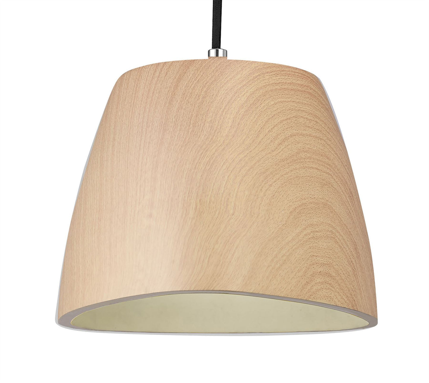 Mantra M4824 Triangle Pendant Small 1 Light E27, Beech/Polished Chrome