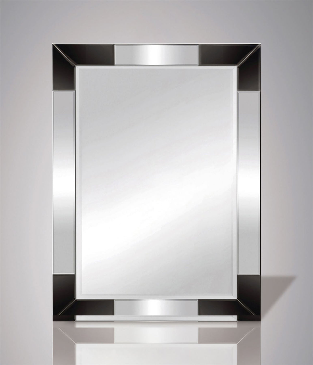 Diyas Home Emerson 60cm x 80cm Balck Corner Detailed Mirror (Can Only Be Shipped On A Pallet, Additional Charges May Apply.) Mirrors