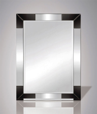 Diyas Home Emerson 60cm x 80cm Balck Corner Detailed Mirror (Can Only Be Shipped On A Pallet, Additional Charges May Apply.) Mirrors