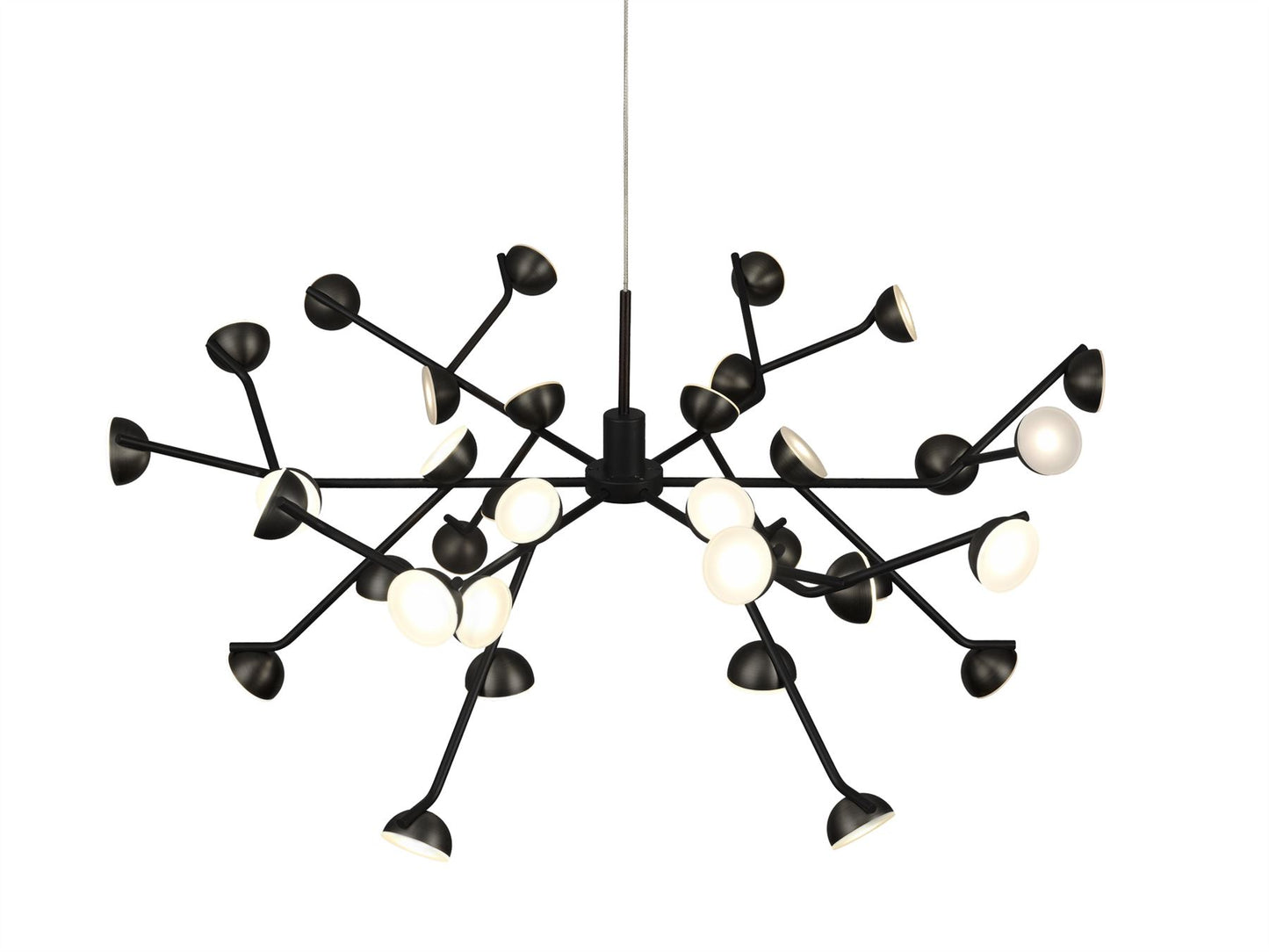 Mantra Adn 36 Light Pendant, Round 74cm, 100W LED, 3000K, 7250lm, Black, 3yrs Warranty