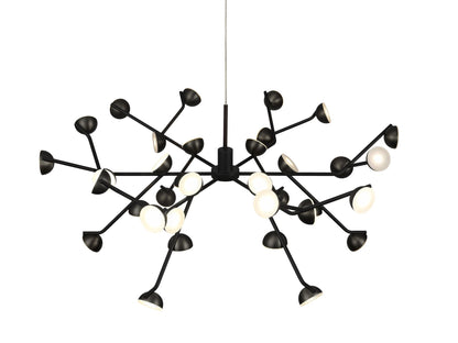Mantra Adn 36 Light Pendant, Round 74cm, 100W LED, 3000K, 7250lm, Black, 3yrs Warranty