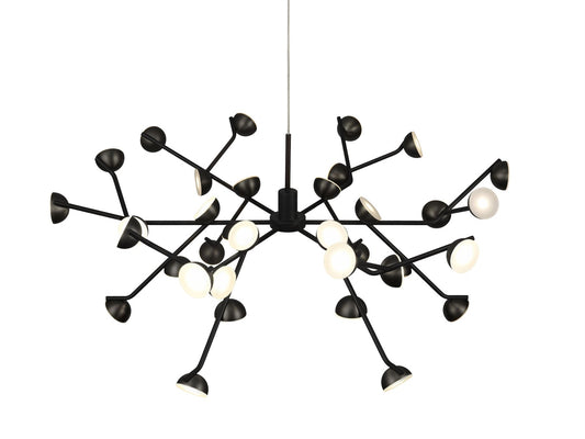 Mantra Adn 36 Light Pendant, Round 74cm, 100W LED, 3000K, 7250lm, Black, 3yrs Warranty