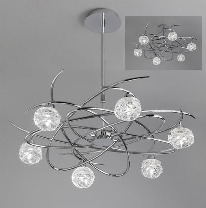 Mantra M3942 Maremagnum Telescopic Semi Flush Convertible 6 Light G9, Polished Chrome
