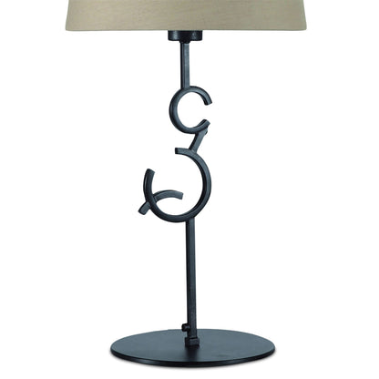 Mantra M5218 Argi Table Lamp 1 Light E27 Large with Taupe Shade Brown Oxide
