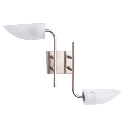 Diyas Udine Wall Light 2 Light G9 Satin Chrome/Frosted Glass