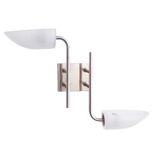 Diyas Udine Wall Light 2 Light G9 Satin Chrome/Frosted Glass
