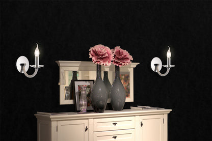 Diyas Elena Wall Light Switched 1 Light E14 Polished Chrome/Crystal
