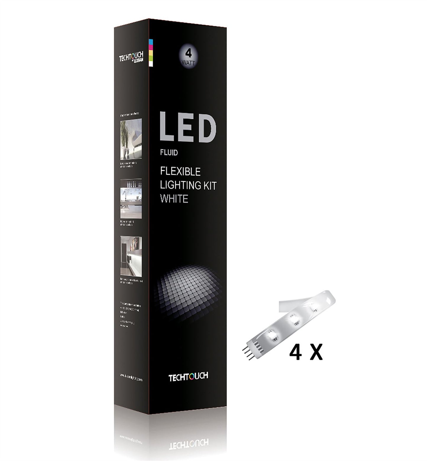 Techtouch Fluid White Kit 4x12 LED Flexible Strip (4W) Strip