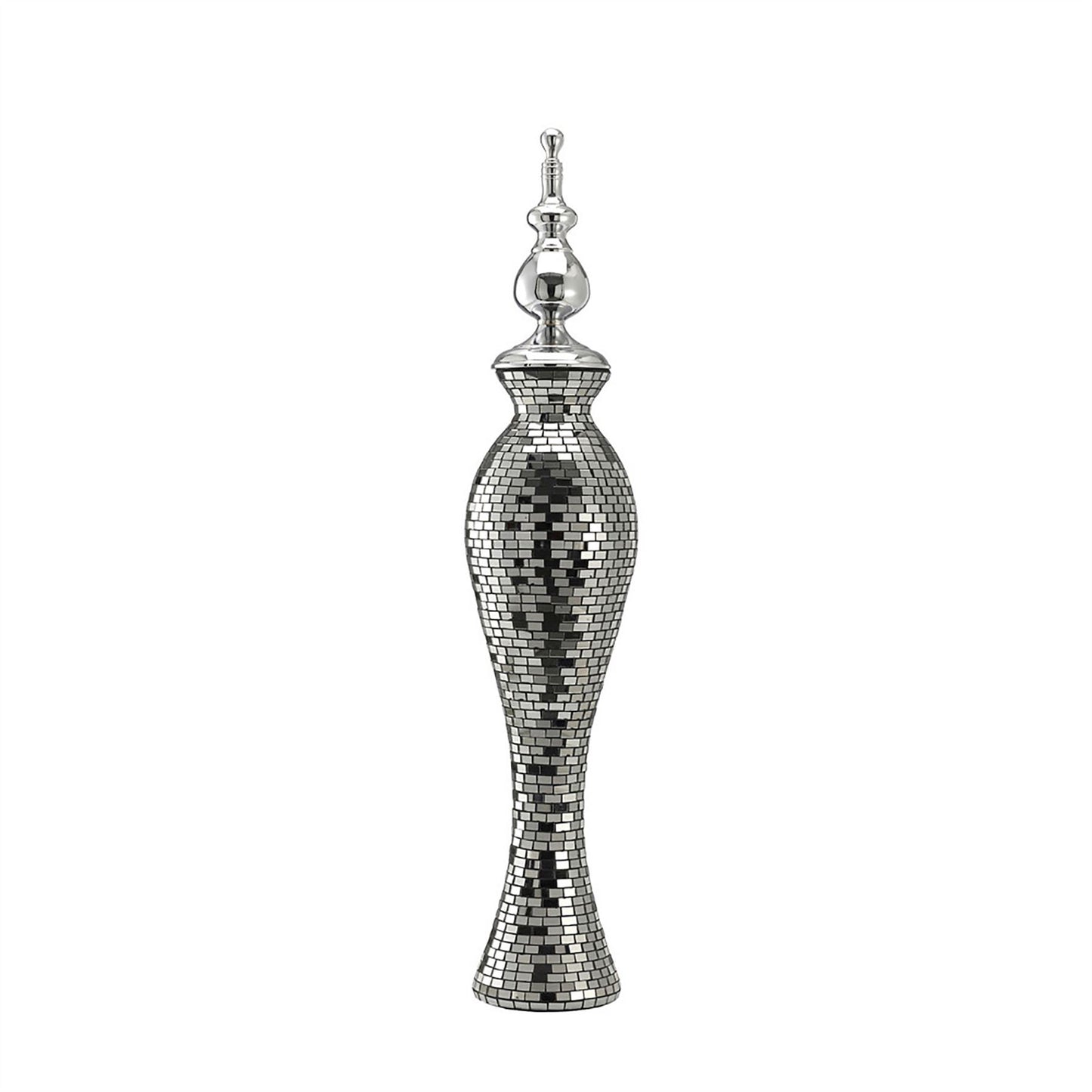 Diyas Home (DH) Anika Mosaic Ornament Small Silver Mosaic
