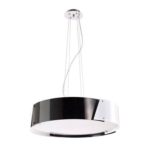 Diyas Dakota 67cm  Medium 4 Light E27 Polished Chrome/Black & White Acrylic Ceiling Pendant Light Fitting