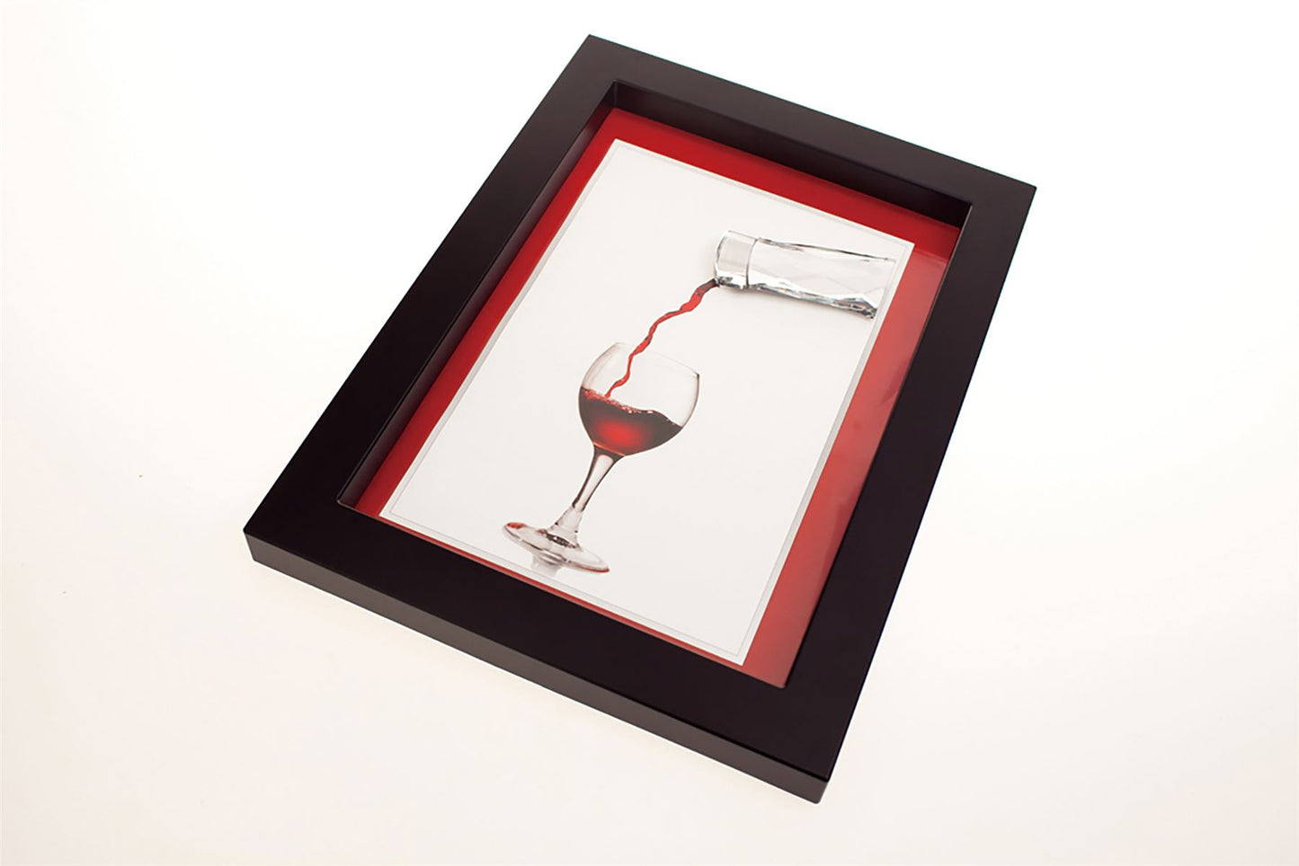 Diyas Home Crystal Wall Art (DH) Dine Pouring Wine, Black Frame Clear Crystal Framed