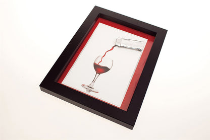 Diyas Home Crystal Wall Art (DH) Dine Pouring Wine, Black Frame Clear Crystal Framed