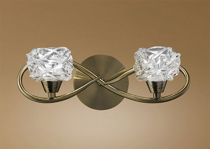 Mantra Maremagnum Wall Light Switched 2 Light G9, Antique Brass