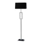 Diyas Home (DH) Linea Floor Lamp 1 Light E27 with Black Shade Polished Chrome/Black/Crystal