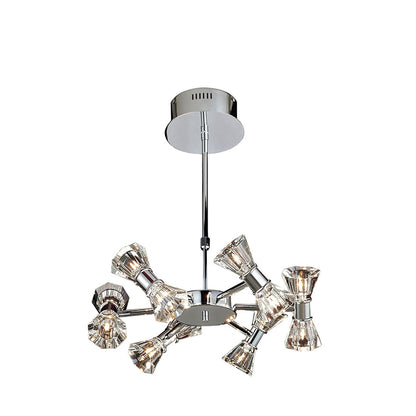 Diyas Elisa 45cm  Round 12 Light G4 Polished Chrome, NOT LED/CFL Compatible Ceiling Pendant Light Fitting