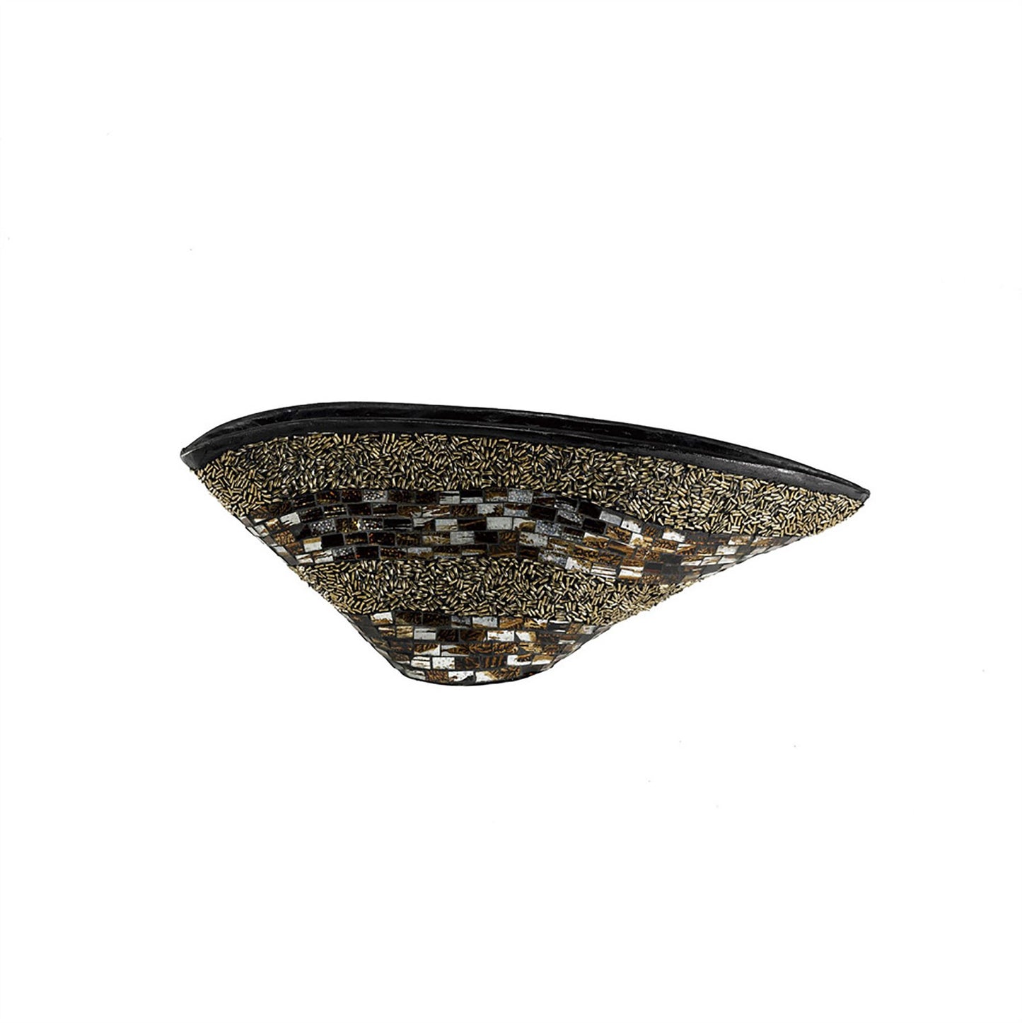 Diyas Home (DH) Ira Mosaic Warped Vase Small Brown/French Gold Mosaic