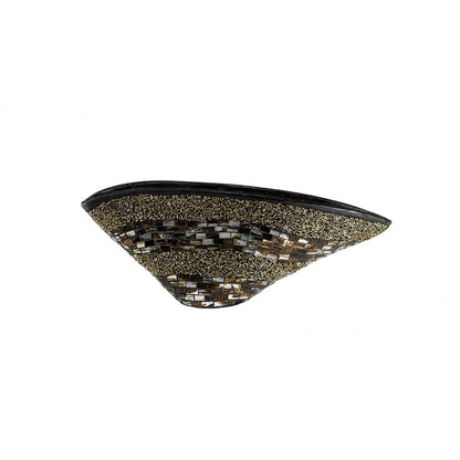Diyas Home (DH) Ira Mosaic Warped Vase Small Brown/French Gold Mosaic