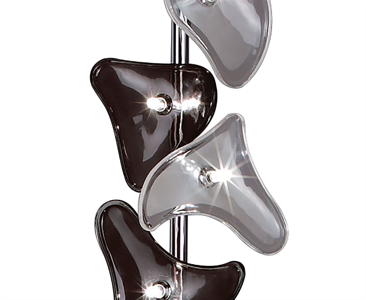 Mantra Otto Floor Lamp 5 Light G4, Polished Chrome/Frosted Glass/Black Glass, NOT LED/CFL Compatible