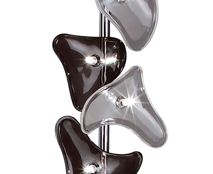 Mantra Otto Floor Lamp 5 Light G4, Polished Chrome/Frosted Glass/Black Glass, NOT LED/CFL Compatible