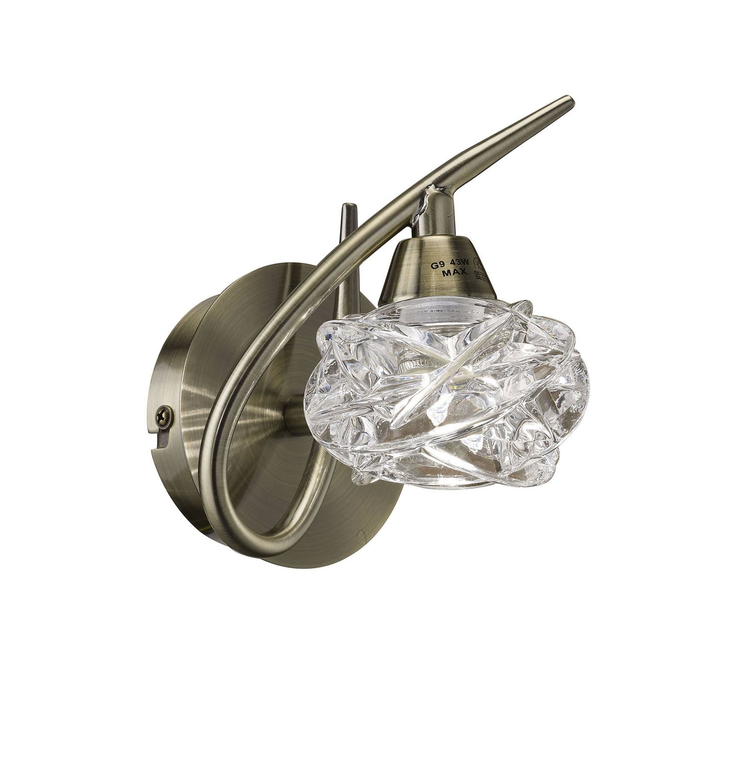 Mantra Maremagnum Wall Light Switched 1 Light G9, Antique Brass