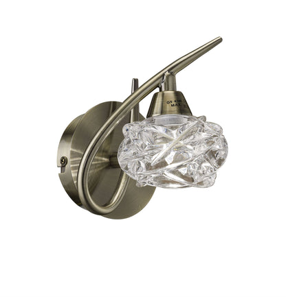 Mantra Maremagnum Wall Light Switched 1 Light G9, Antique Brass