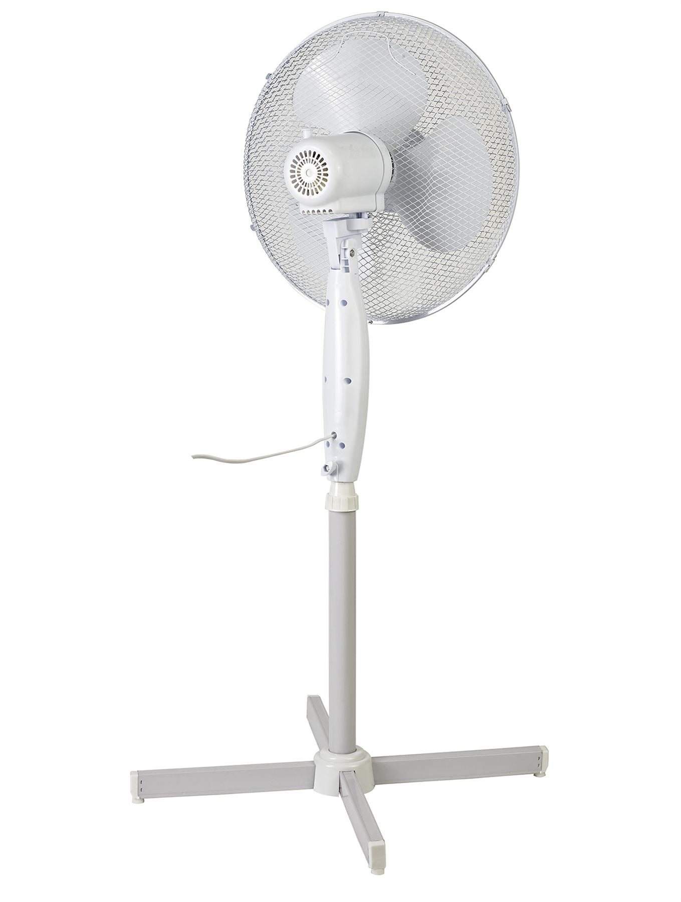 Airo 45W 16 Inch 3 Speed Oscillating Pedestal Fan in White
