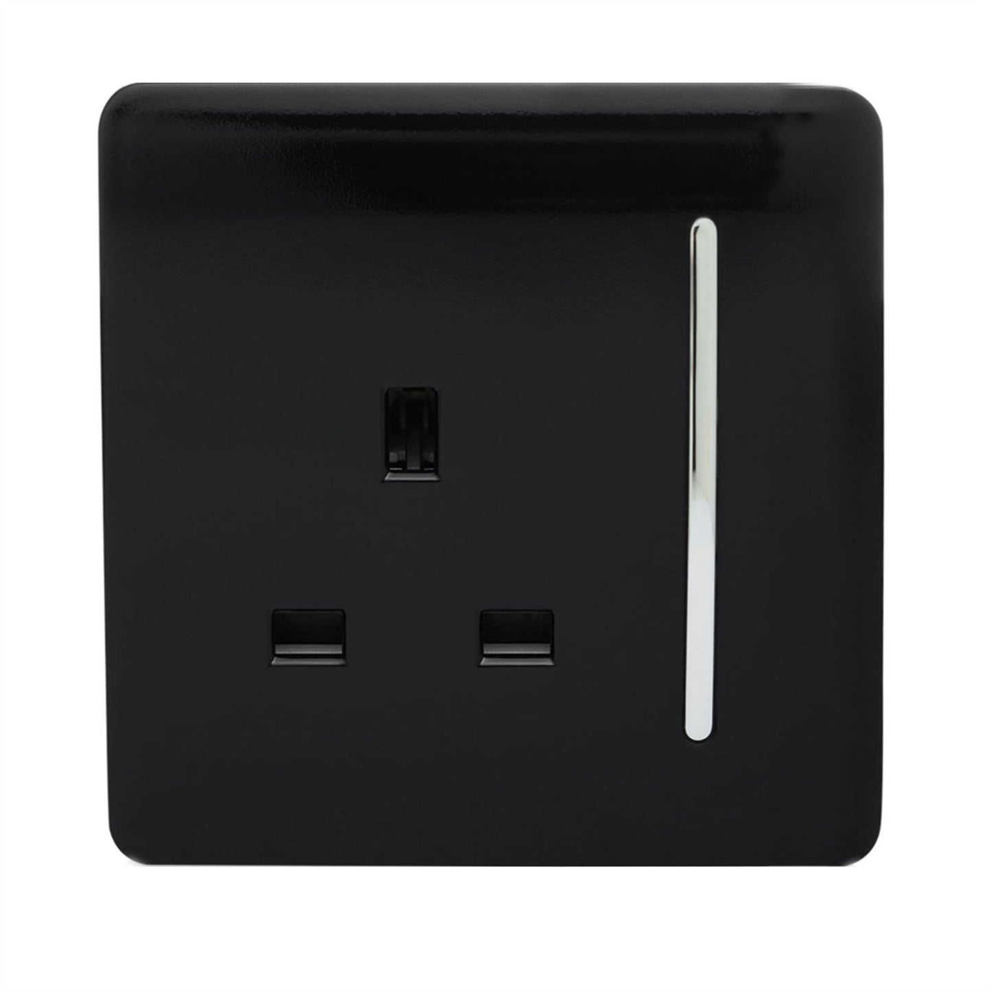 Trendi 1 Gang Artistic Modern 13 Amp Switched Plug Socket Black ART-SKT13BK