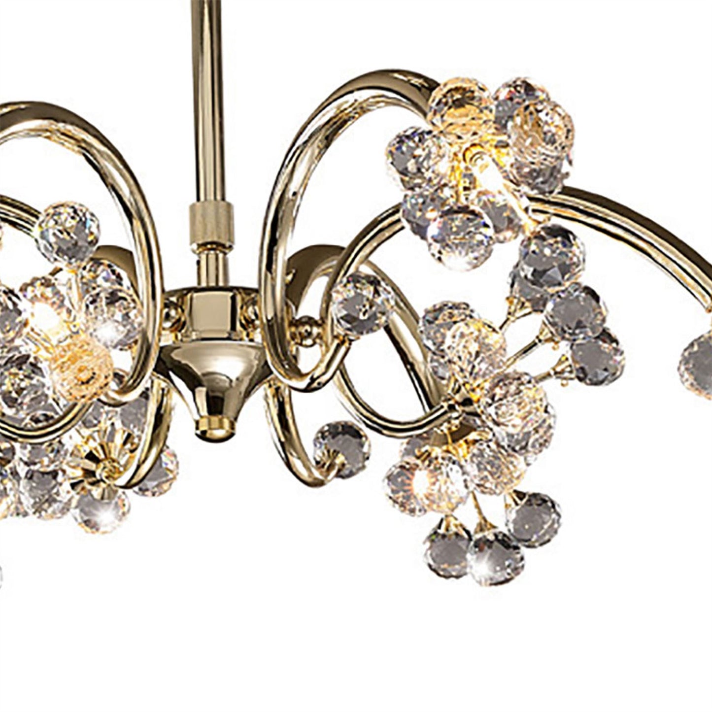 Diyas Octavia 65cm  9 Light G4 French Gold/Crystal, NOT LED/CFL Compatible Ceiling Pendant Light Fitting