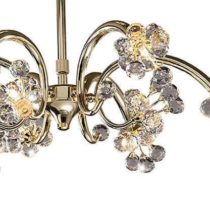 Diyas Octavia 65cm  9 Light G4 French Gold/Crystal, NOT LED/CFL Compatible Ceiling Pendant Light Fitting