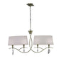 Mantra Mara Linear Pendant 2 Arm 4 Light E14, Antique Brass with Ivory White Shades