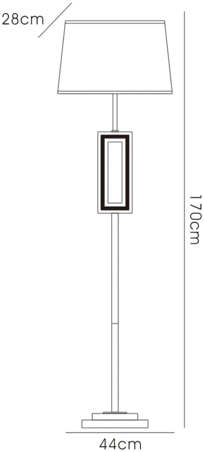 Diyas Home (DH) Linea Floor Lamp 1 Light E27 with Black Shade Polished Chrome/Black/Crystal