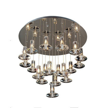 Diyas Troy 60cm  Round 19 Light G4 Polished Chrome/Crystal, NOT LED/CFL Compatible Ceiling Pendant Light Fitting
