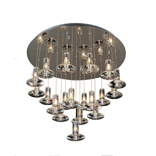 Diyas Troy 60cm  Round 19 Light G4 Polished Chrome/Crystal, NOT LED/CFL Compatible Ceiling Pendant Light Fitting