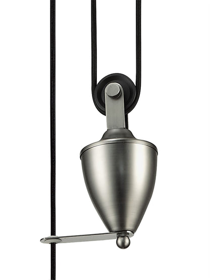 Deco Wellington Pulley System Pendant 1 Light E27 Antique Nickel