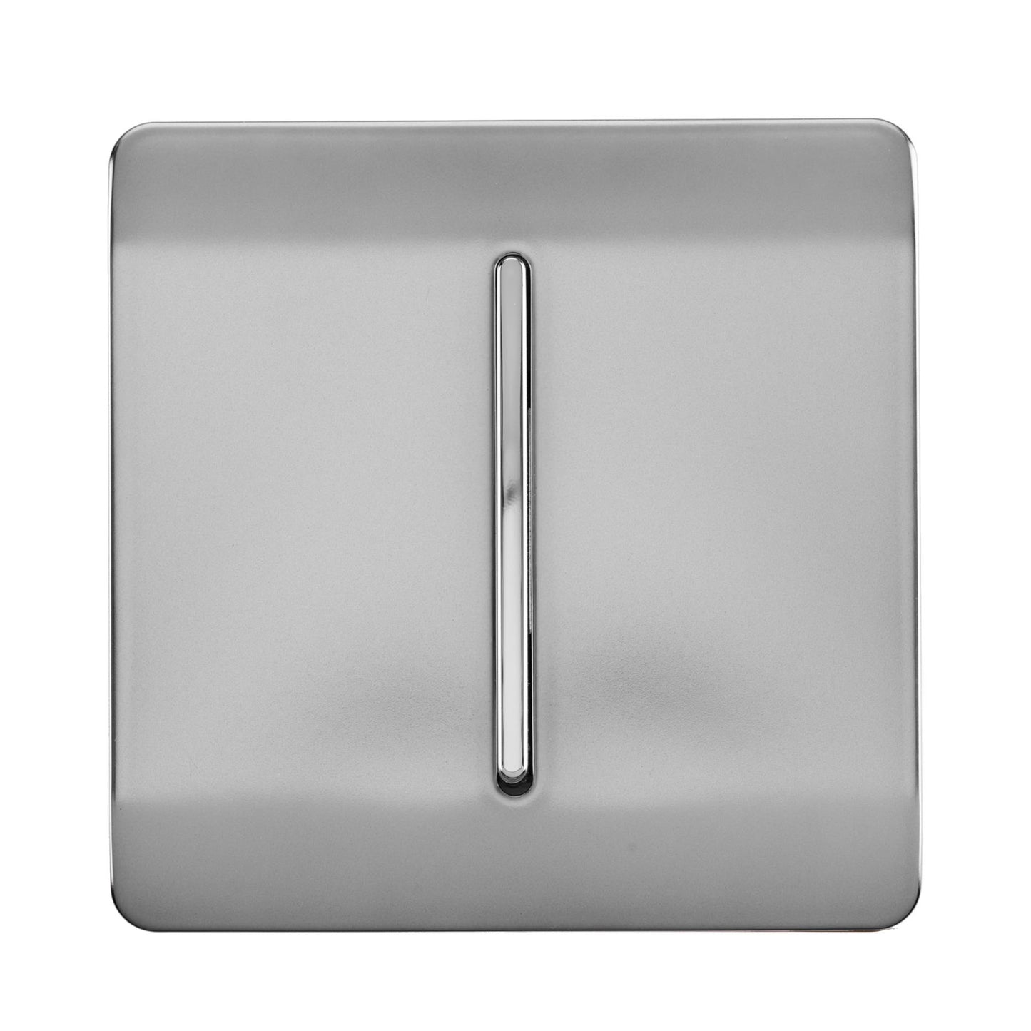 Trendi 1 Gang 2 Way 240V Screwless Artistic Modern Glossy 10 Amp Chrome Rocker Electrical Wall Light Switch in Brushed Steel(3 pack)
