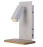 Mantra M5463 Nordica II Position Wall Light with USB Socket, 180lm, 1x3W 3000K LED White/Beech, 3yrs Warranty