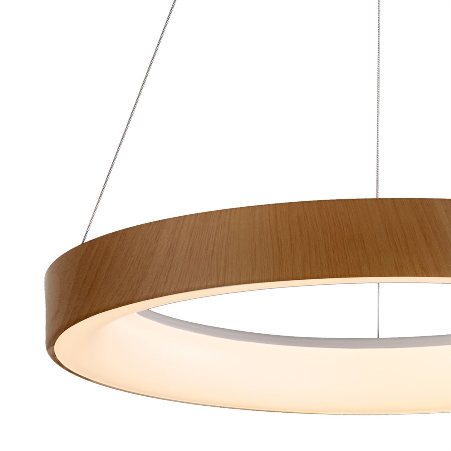 Mantra Fusion Niseko Ring Pendant 45cm 32W LED, 3000K-6000K Tuneable, 2560lm, Remote Control, Wood, 3yrs Warranty